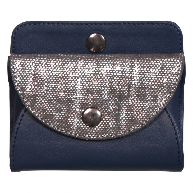 Lawrence LEATHER Coinpurse 11,5x2x9,5 cm Blue + silver.