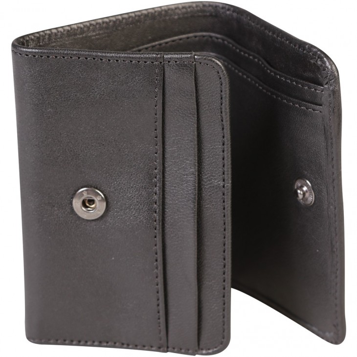 CUIR Small wallet 11x1x8 cm Black.