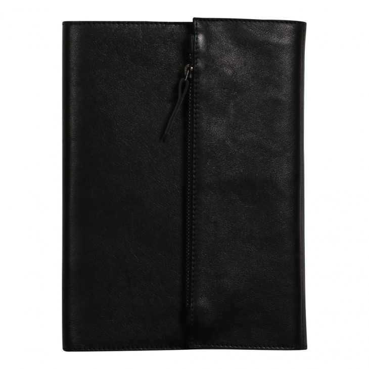 CUIR Notebook holder-A5 60 sheets Lined Black.
