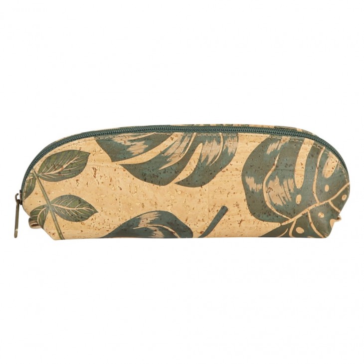 Clairefontaine CORK Small oval Pencil Case 16x5x6 cm Palm tree.