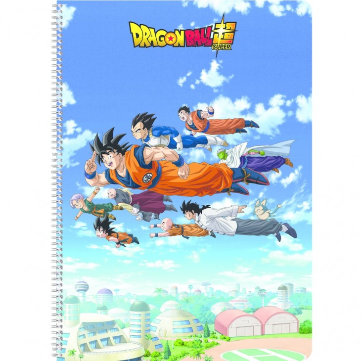 Dragon Ball Super 2 Cahier reliure intégrale A4 100 pages Ligné+Marge - 4 visuels assortis.