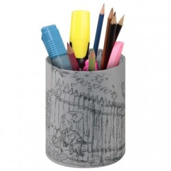Ast3 Crayonnés Gris Pot à crayons Ø9x11,5 cm._1