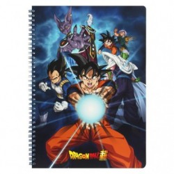 Cahier thèmes RI A4 240p L+3int, 2 visuels assortis - Dragon Ball Super.