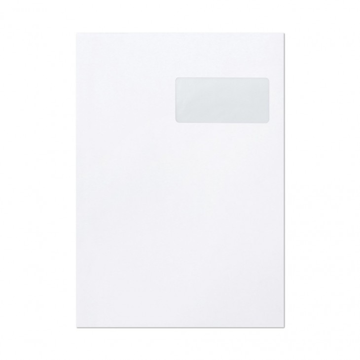 White Adheclair 229x324mm 120gsm window envelope.