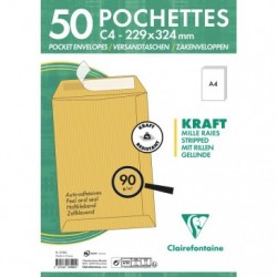 Pochette Adhéclair 229x324 Kraft Mille raies 90g pqt 50._1