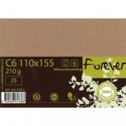 Forever 110x155mm 210gsm card packed 25s.