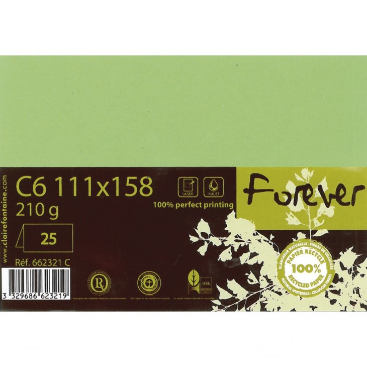 Forever 111x158mm 210gsm folded card packed 25s.