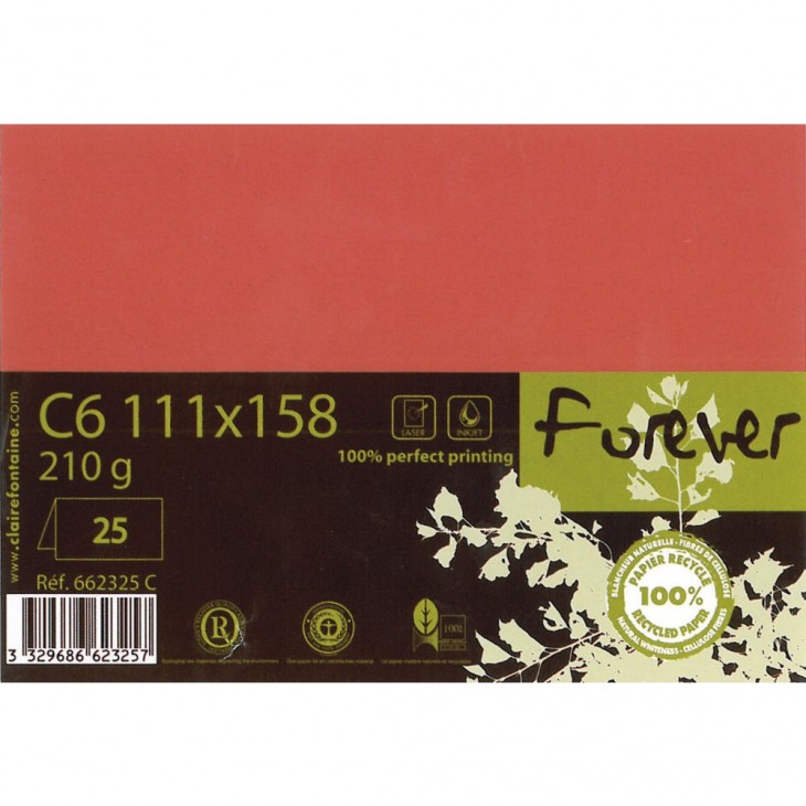 Forever 111x158mm 210gsm folded card packed 25s.