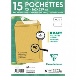 Pochette Adhéclair 162x229 Kraft mille raies 90gsous pqt 15._1