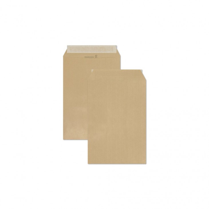 Un carton de 125 Pochettes de kraft brun adour auto-adhésives 27,5x36,5 cm 120g en vrac Clairefontaine 7756C 