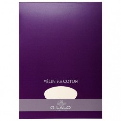Bloc Velin pur coton A4 (210x297mm), 40 feuilles, 125g.