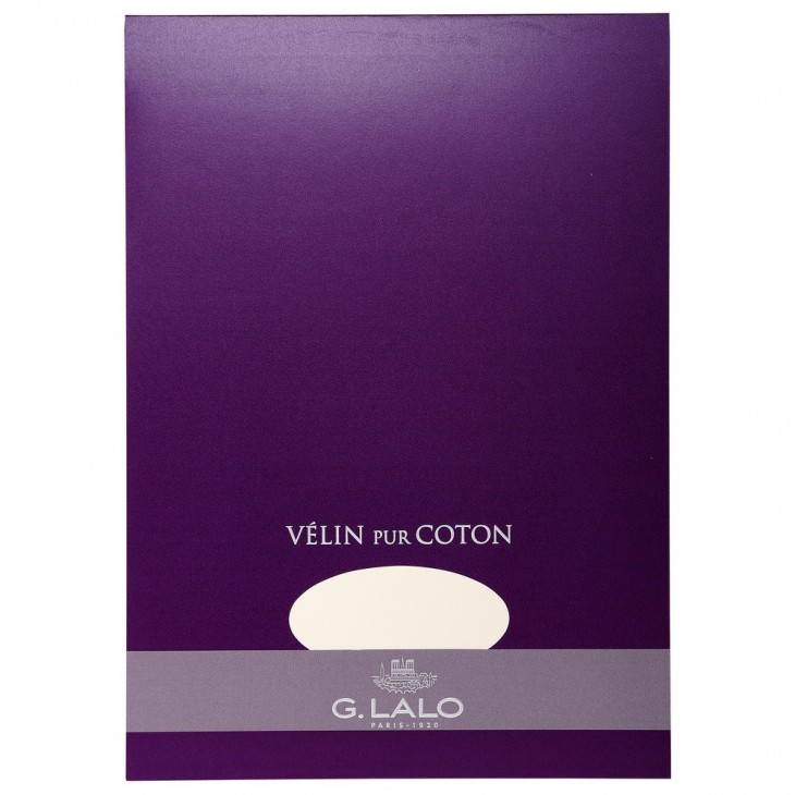 Bloc Velin pur coton A4 (210x297mm), 40 feuilles, 125g.