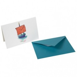 CARTE DOUBLE + ENVELOPPE C6 ENCRE&PLUME, SOUS SACHET._1