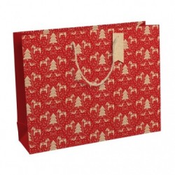 Dalécarlie rouge, sac shopping 37,3x11,8x27,5 cm.