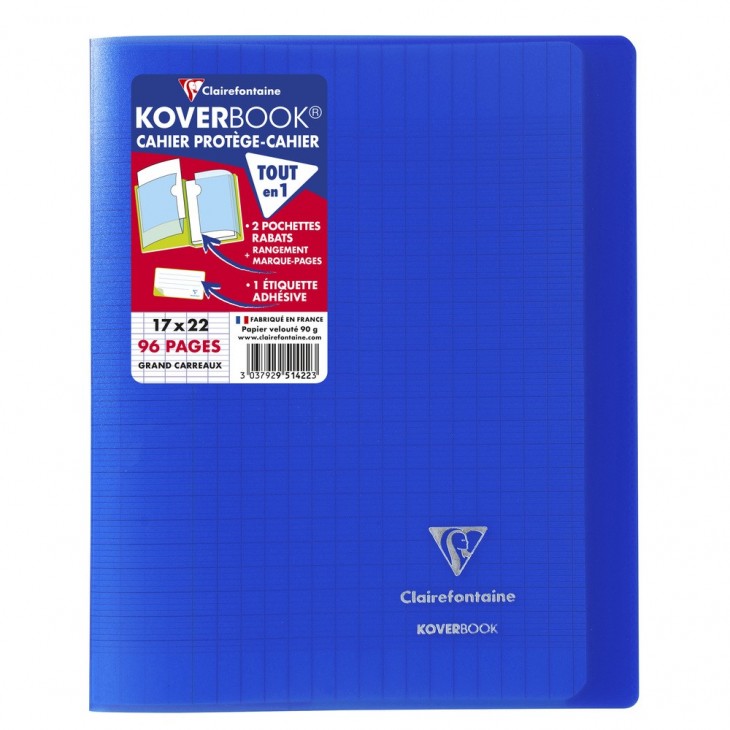 Cahier à spirales CLAIREFONTAINE KOVERBOOK POLYPRO TRANSPARENT