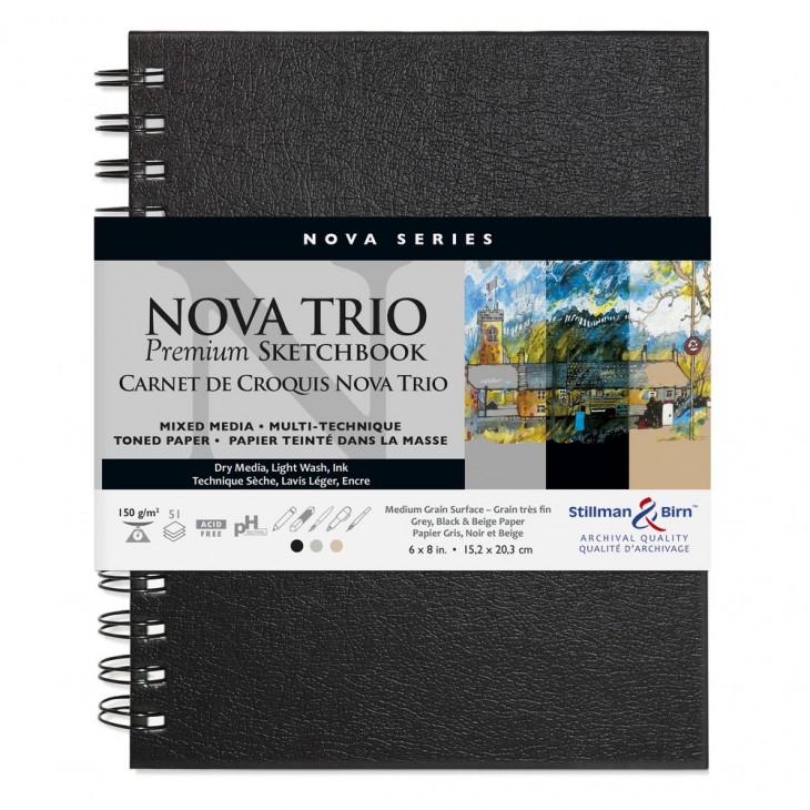 Nova Trio carnet spiralé 50F 15,2x20,3cm 150g. - Clairefontaine