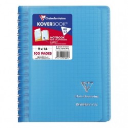 Koverbook carnet reliure intégrale enveloppante polypro transparent 9x14cm 100p Q.5x5 coloris assortis.