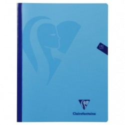 Clairefontaine 9842C Un cahier broché rembordé rigide 192 pages 17x22 cm90g petits carreaux couverture couleur aléatoire 