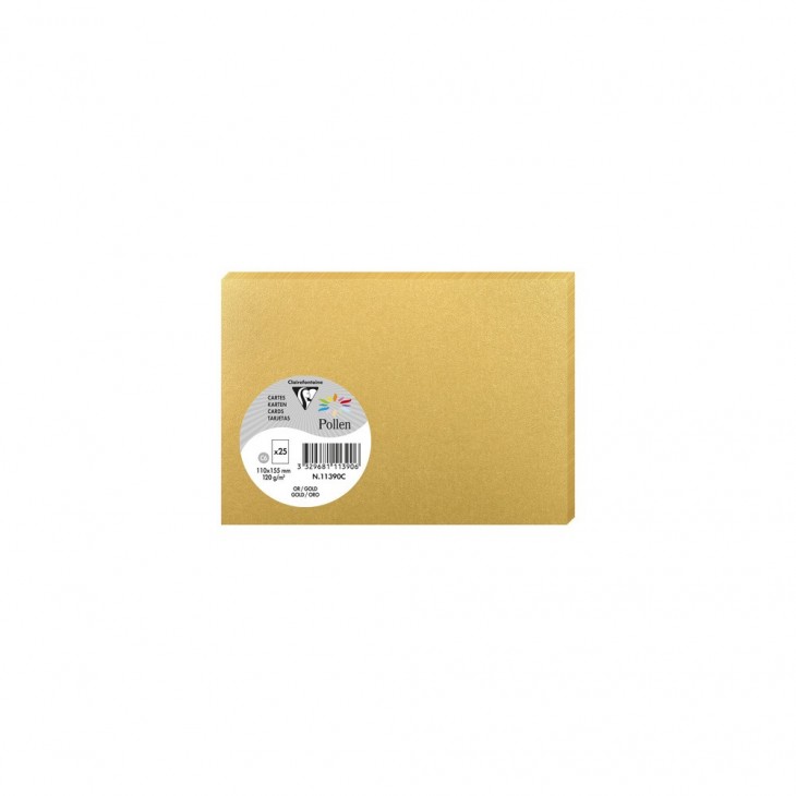 Un sachet de 5 cartes Pollen 7x9,5 cm 210g Clairefontaine 26291C Argent 