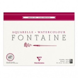 Fontaine 100% cotton watercolour pad glued on 4 sides cold pressed 300g 25 sheets 30x40cm.