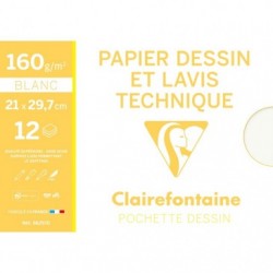 Technical drawing paper, A4, 160g 12 sheets.