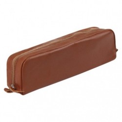 CUIR TEINTE trousse rectangulaire 21 x 4 x 6 cm.