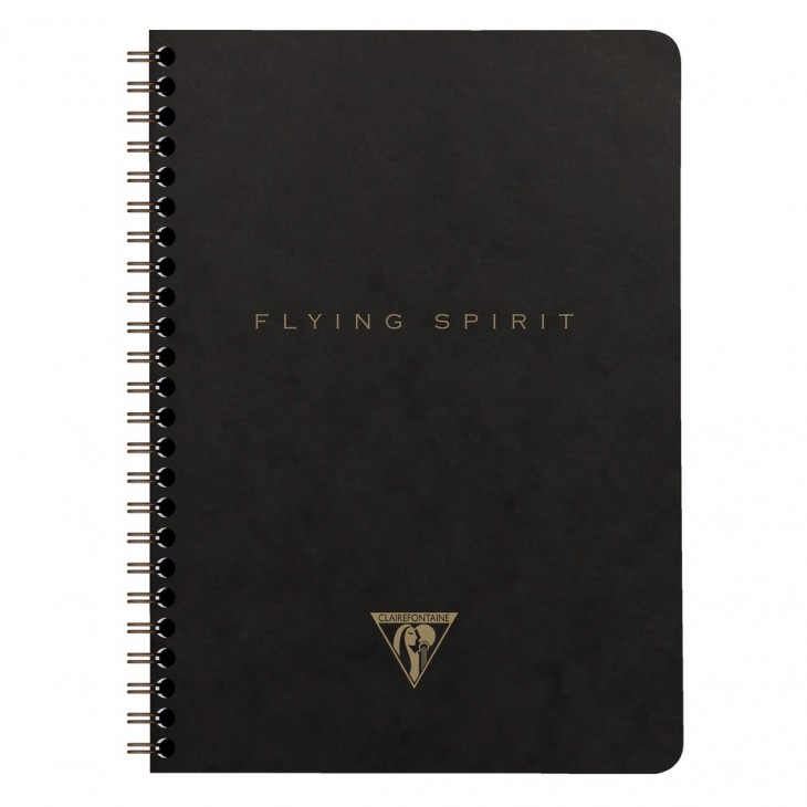 Carnet reliure intégrale à pochettes Flying Spirit Black A5 120 pages détachables ligné motifs assortis papier ivoire 90g.