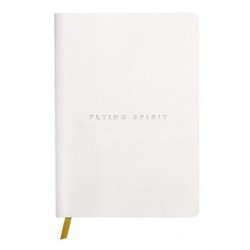 Carnet brochure cousue Flying Spirit White A5 180 pages DOT couverture cuir lisse papier ivoire 90g._1