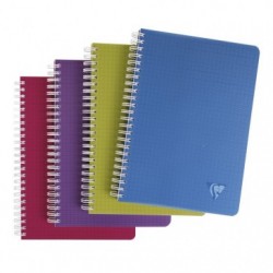 Carnet reliure intégrale Linicolor INTENSIVE A5 180 pages petits carreaux couverture plastique polypropyène rainuré Couleur aléa