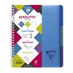 EvolutivBook Linicolor INTENSIVE cahier reliure intégrale A5+ 180 pages détachables perforé 6 trous petits carreaux + cadre en-t