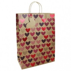 Coeurs kraft, sac XL GS, 33x15x45,5 cm.