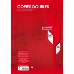 Un paquet de 400 pages copies doubles NON perforées blanches sous film 21x29,7cm 90g petits carreaux Clairefontaine 5792C 