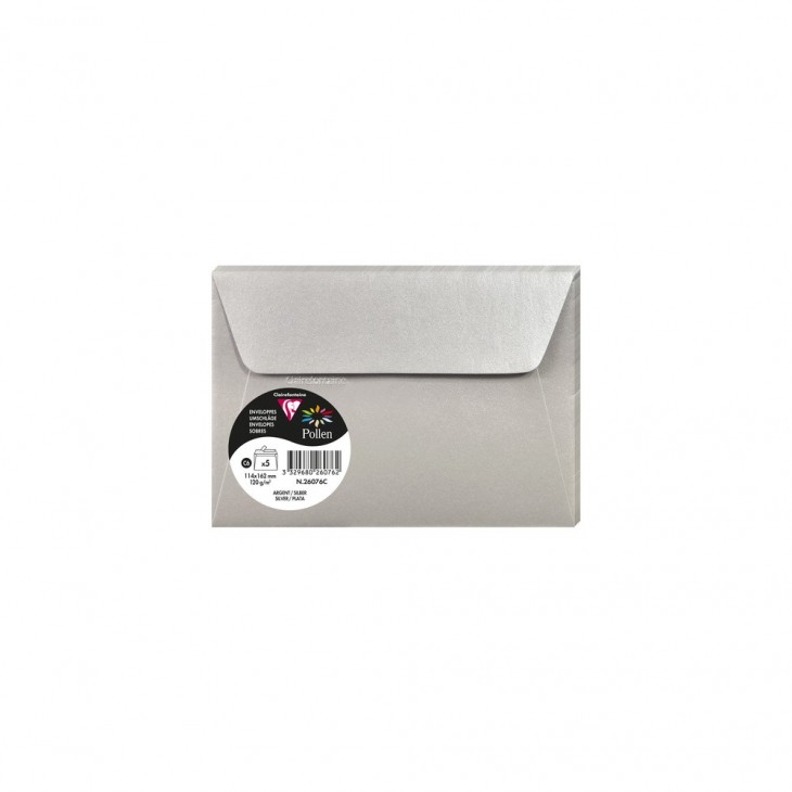 Paquet de 5 enveloppes Pollen 114x162mm 120g/m2.