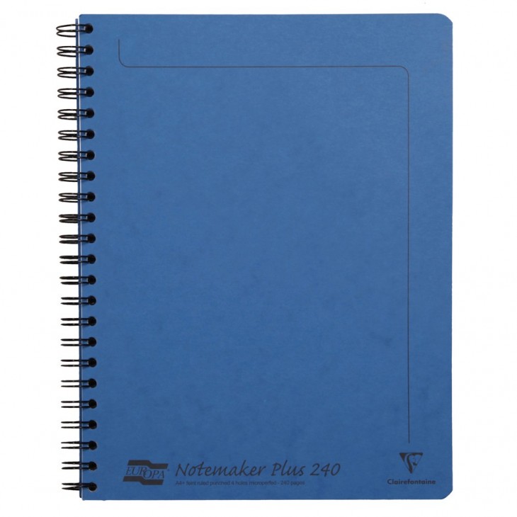 Notemaker+ Europa cahier reliure intégrale A4+ 240 pages détachables perforé 4 trous ligné + marge.