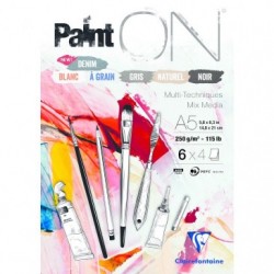 Clairefontaine PaintOn Glued Pads A5 Assorted 24 Sheets 250g._1