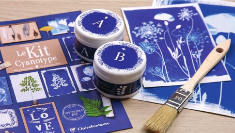 Papier Cyanotype Soleil - Kit 24 Feuilles + Panneau Acrylique - Activité Créative Enfants